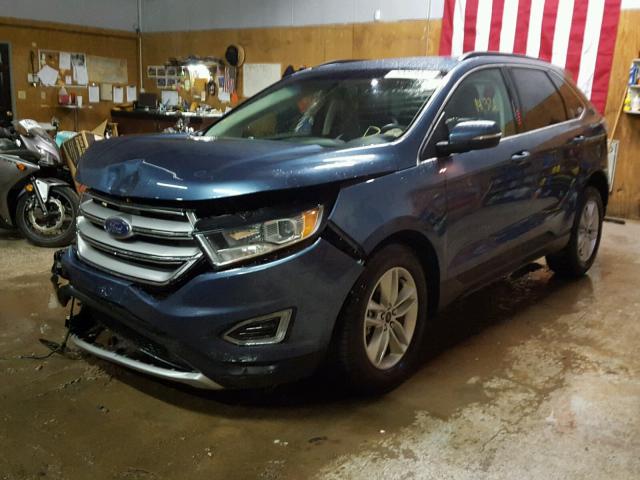 2FMPK4J88JBB25036 - 2018 FORD EDGE SEL BLUE photo 2