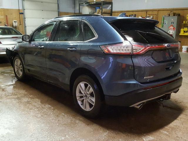 2FMPK4J88JBB25036 - 2018 FORD EDGE SEL BLUE photo 3