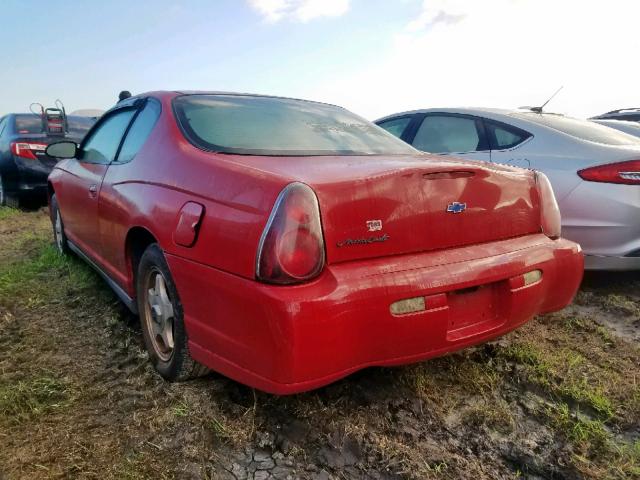 2G1WW12E659186298 - 2005 CHEVROLET MONTE CARL წითელი ფოტო 3