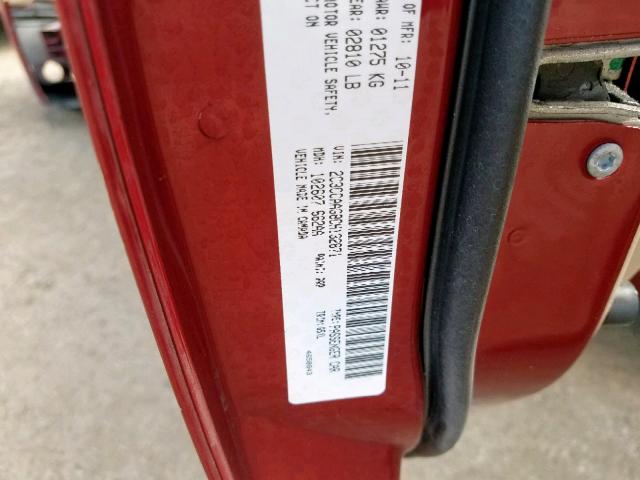 2C3CCAAG8CH132871 - 2012 CHRYSLER 300 RED photo 10