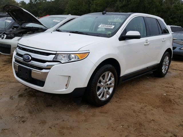 2FMDK3J93CBA55390 - 2012 FORD EDGE SEL WHITE photo 2