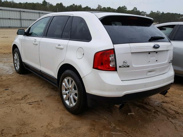 2FMDK3J93CBA55390 - 2012 FORD EDGE SEL WHITE photo 3