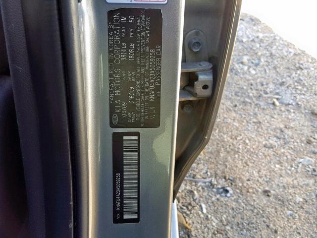 KNAFU4A23A5059258 - 2010 KIA FORTE EX GRAY photo 10