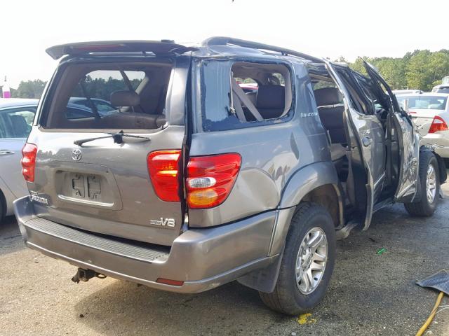 5TDZT38A83S185493 - 2003 TOYOTA SEQUOIA LI GRAY photo 4