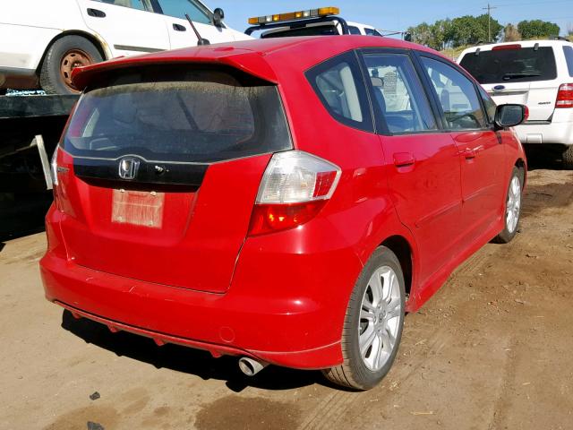 JHMGE8G41AS006840 - 2010 HONDA FIT SPORT RED photo 4