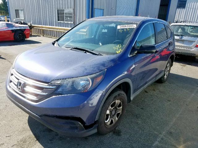 5J6RM3H3XEL015178 - 2014 HONDA CR-V LX BLUE photo 2