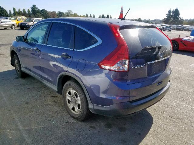 5J6RM3H3XEL015178 - 2014 HONDA CR-V LX BLUE photo 3