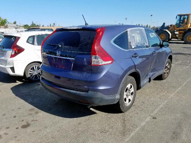 5J6RM3H3XEL015178 - 2014 HONDA CR-V LX BLUE photo 4