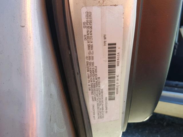 4S4BP61C257374040 - 2005 SUBARU LEGACY OUT SILVER photo 10