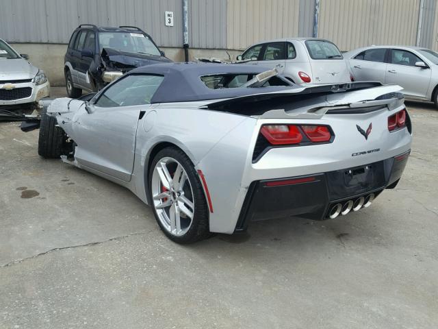 1G1YJ3D71G5101563 - 2016 CHEVROLET CORVETTE S SILVER photo 3