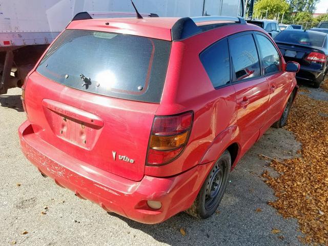 5Y2SL63835Z407429 - 2005 PONTIAC VIBE RED photo 4