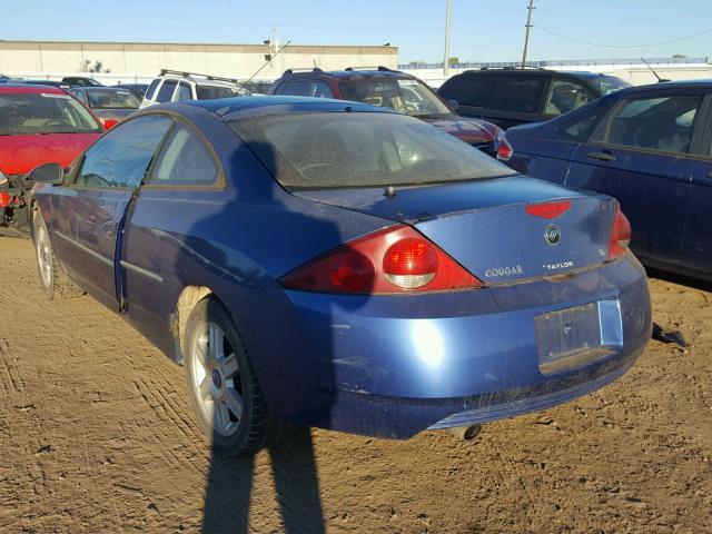 1ZWFT61L715610570 - 2001 MERCURY COUGAR V6 BLUE photo 3