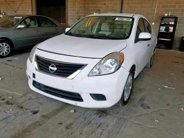 3N1CN7APXEK447067 - 2014 NISSAN VERSA S WHITE photo 2