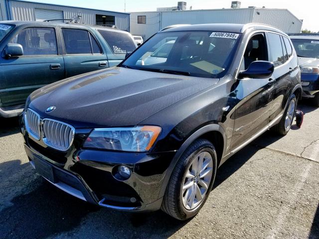 5UXWX5C51CL729104 - 2012 BMW X3 XDRIVE2 BLACK photo 2