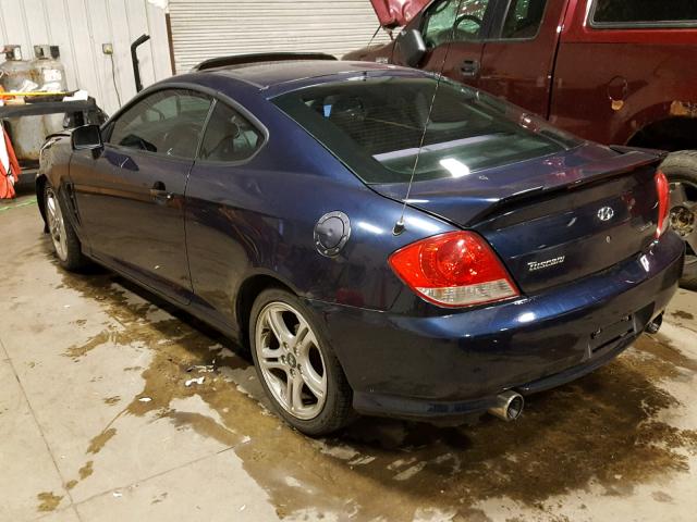 KMHHM65D86U207416 - 2006 HYUNDAI TIBURON GS BLUE photo 3