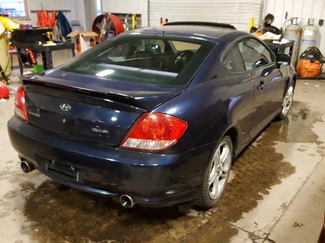 KMHHM65D86U207416 - 2006 HYUNDAI TIBURON GS BLUE photo 4