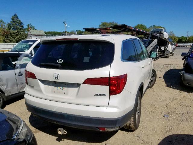 5FNYF6H7XGB036196 - 2016 HONDA PILOT EXLN WHITE photo 4