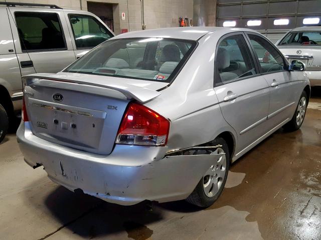 KNAFE121185528617 - 2008 KIA SPECTRA EX SILVER photo 4