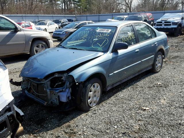 2HGEJ6616YH601119 - 2000 HONDA CIVIC BASE GREEN photo 2