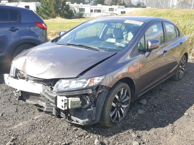 19XFB2F91EE241327 - 2014 HONDA CIVIC EXL 棕色 照片 2