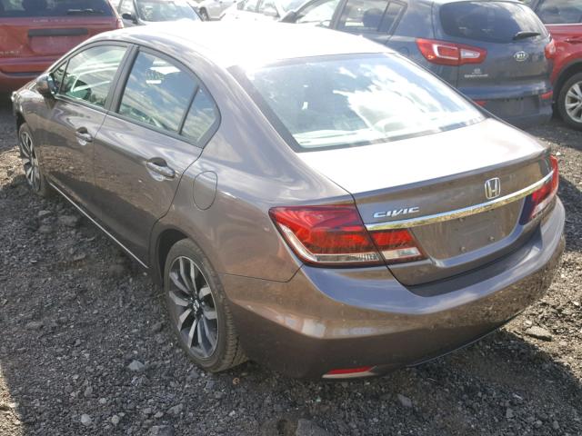 19XFB2F91EE241327 - 2014 HONDA CIVIC EXL 棕色 照片 3