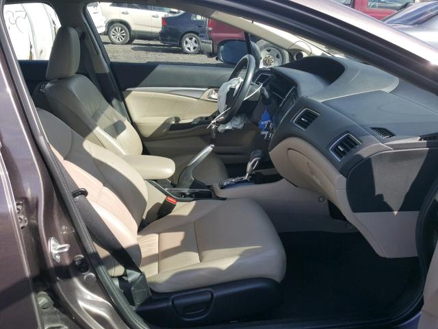 19XFB2F91EE241327 - 2014 HONDA CIVIC EXL 棕色 照片 5