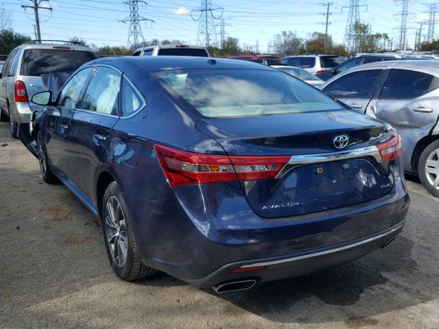 4T1BK1EB7GU223198 - 2016 TOYOTA AVALON XLE BLUE photo 3