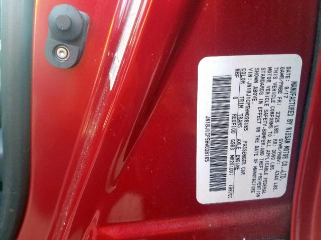 JN1BJ1CP5HW028165 - 2017 NISSAN ROGUE SPOR RED photo 10