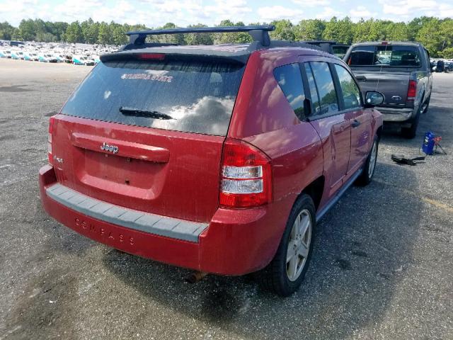 1J8FF47W28D765945 - 2008 JEEP COMPASS SP RED photo 4