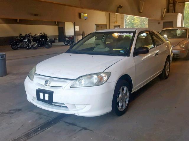 1HGEM22355L073966 - 2005 HONDA CIVIC DX V WHITE photo 2