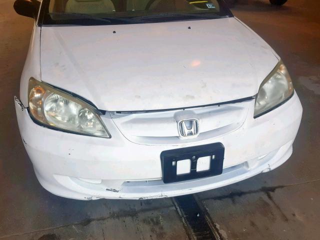 1HGEM22355L073966 - 2005 HONDA CIVIC DX V WHITE photo 9