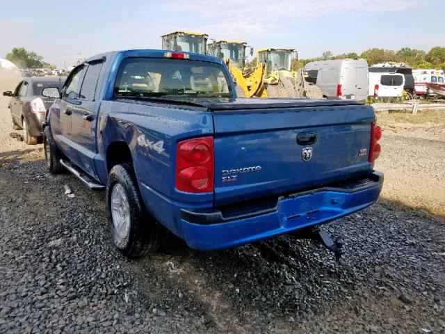 1D7HW48NX5S212219 - 2005 DODGE DAKOTA QUA BLUE photo 3