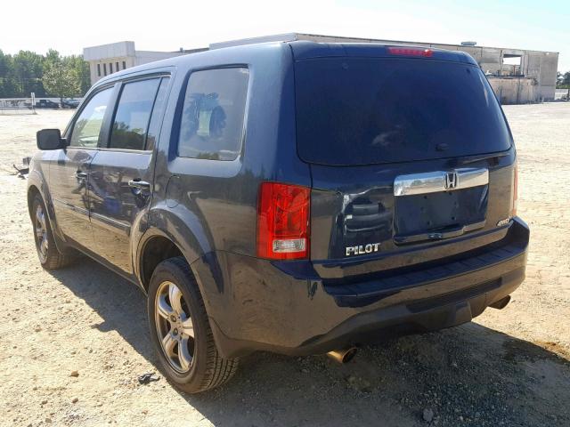 5FNYF4H70CB023679 - 2012 HONDA PILOT EXLN BLUE photo 3