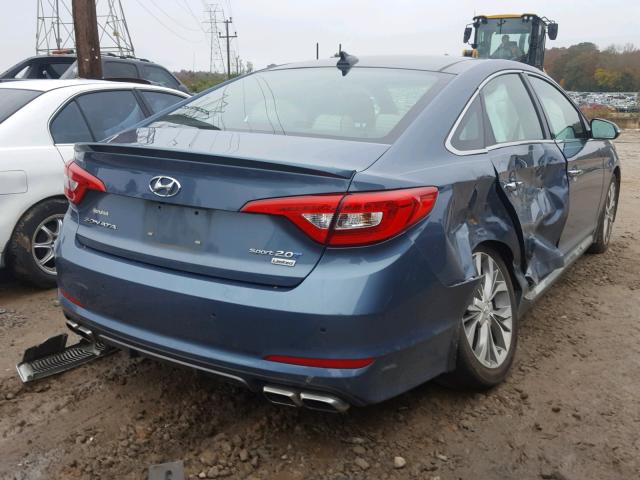 5NPE34AB1FH145628 - 2015 HYUNDAI SONATA SPO BLUE photo 4