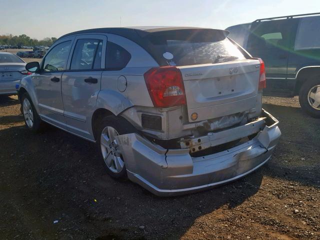 1B3JB48BX7D505138 - 2007 DODGE CALIBER SX SILVER photo 3