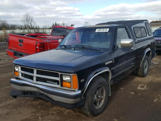 1B7GN14X7JS641312 - 1988 DODGE DAKOTA BLACK photo 2