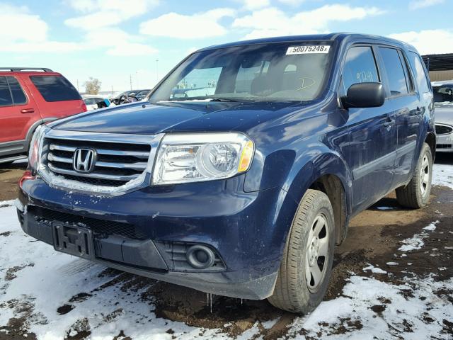 5FNYF4H29CB026293 - 2012 HONDA PILOT LX BLUE photo 2