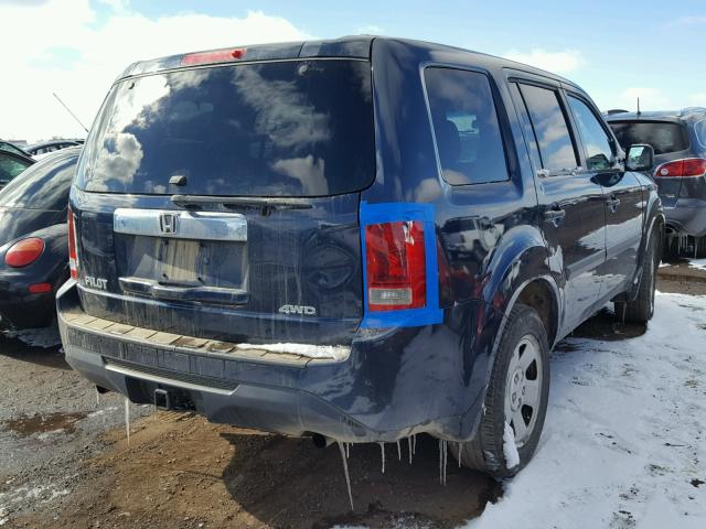 5FNYF4H29CB026293 - 2012 HONDA PILOT LX BLUE photo 4