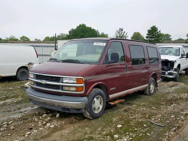 1GBFG15R9Y1100529 - 2000 CHEVROLET EXPRESS G1 BURGUNDY photo 2