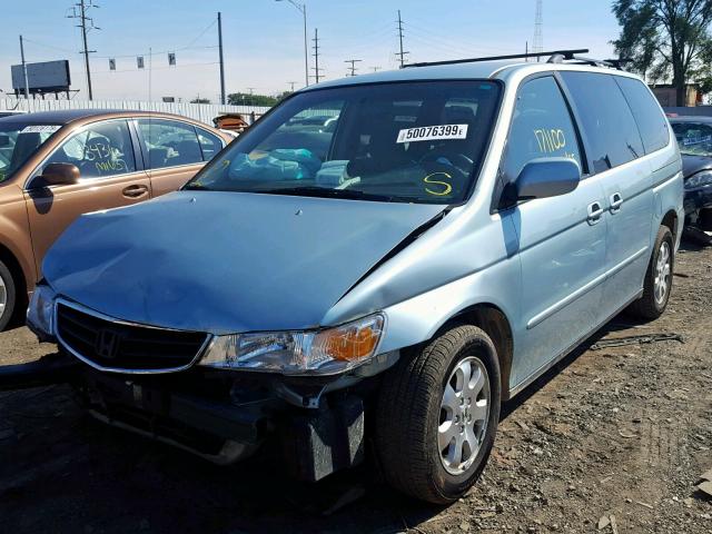 5FNRL18604B064804 - 2004 HONDA ODYSSEY EX BLUE photo 2