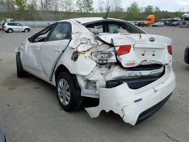 KNAFU4A27B5446137 - 2011 KIA FORTE EX WHITE photo 3