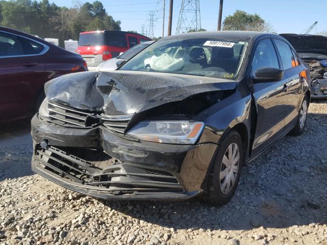3VW2K7AJ6FM305346 - 2015 VOLKSWAGEN JETTA BASE BLACK photo 2
