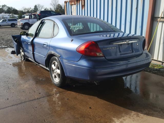 1FAHP55U92G151071 - 2002 FORD TAURUS SES BLUE photo 3