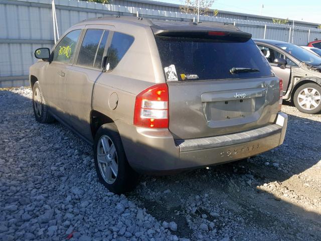 1J8FT47W97D362357 - 2007 JEEP COMPASS BEIGE photo 3