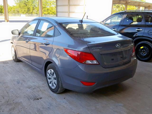 KMHCT4AE4GU157292 - 2016 HYUNDAI ACCENT SE GRAY photo 3