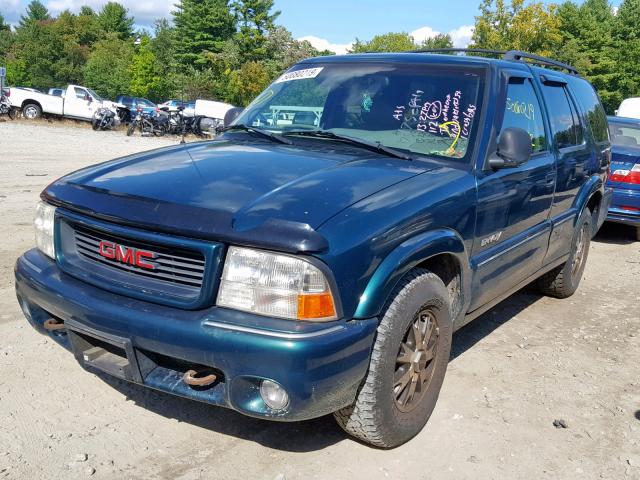 1GKDT13W8W2952261 - 1998 GMC ENVOY GREEN photo 2