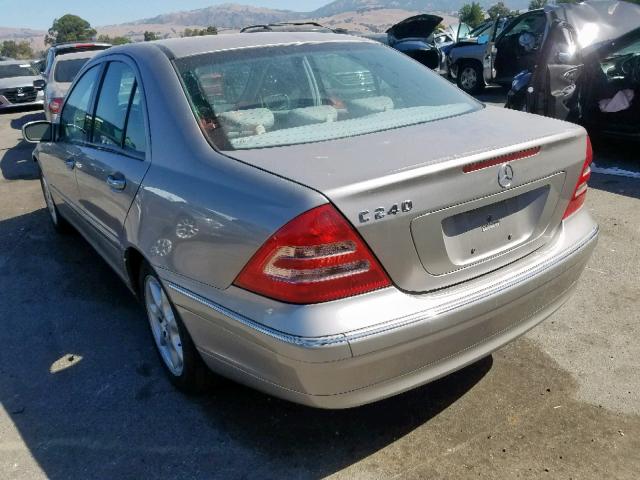 WDBRF61J43F437161 - 2003 MERCEDES-BENZ C 240 SILVER photo 3