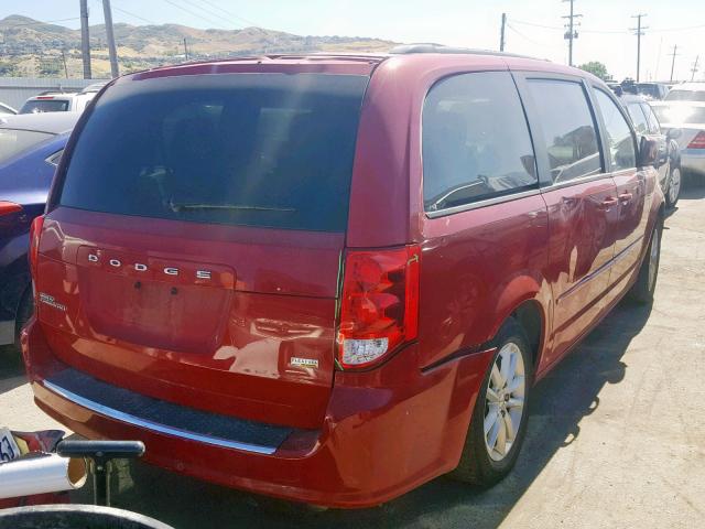 2C4RDGCG9DR738906 - 2013 DODGE GRAND CARA RED photo 4