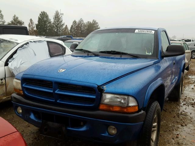 1B7GG26N61S136583 - 2001 DODGE DAKOTA BLUE photo 2