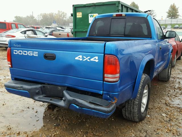 1B7GG26N61S136583 - 2001 DODGE DAKOTA BLUE photo 4